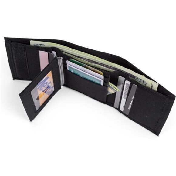 Men's Trifold Nylon Wallet, Black, One Size - Picture 4 of 7